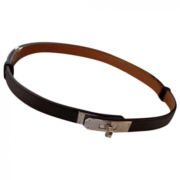 Hermes Kelly 18 Epsom Belt - Black (Noir) with Palladium hardware - Picture 4 of 6